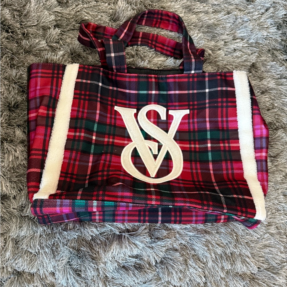 Victoria’s Secret plaid tote bag